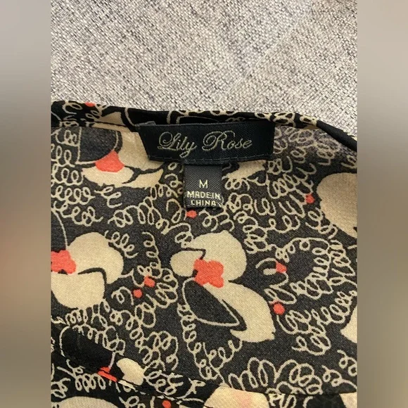 Lily Rose Floral Lace Blouse Romantic Vintage Vibes Feminine Boho Coquette M - Picture 4 of 5